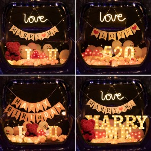 Персонализирана азбука арабски номер Маркирани светлини 3D LED писмо подпис нощна светлина на открито за бар хотел сватба фестивала декорация